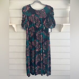 JH Paisley Midi Dress Pea/Peacock Women’s Size 14 New With Tag